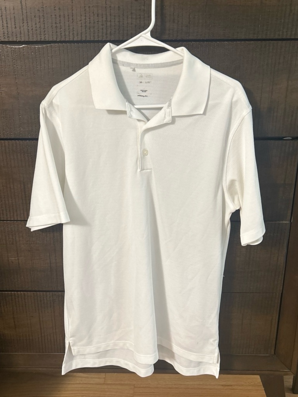 adidas Men's White Short-Sleeve Polo